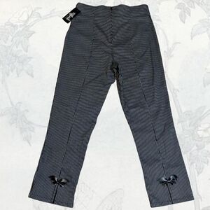SOLD Hell Bunny NWT Pinstripe Black and White Pants with Bow Accents
